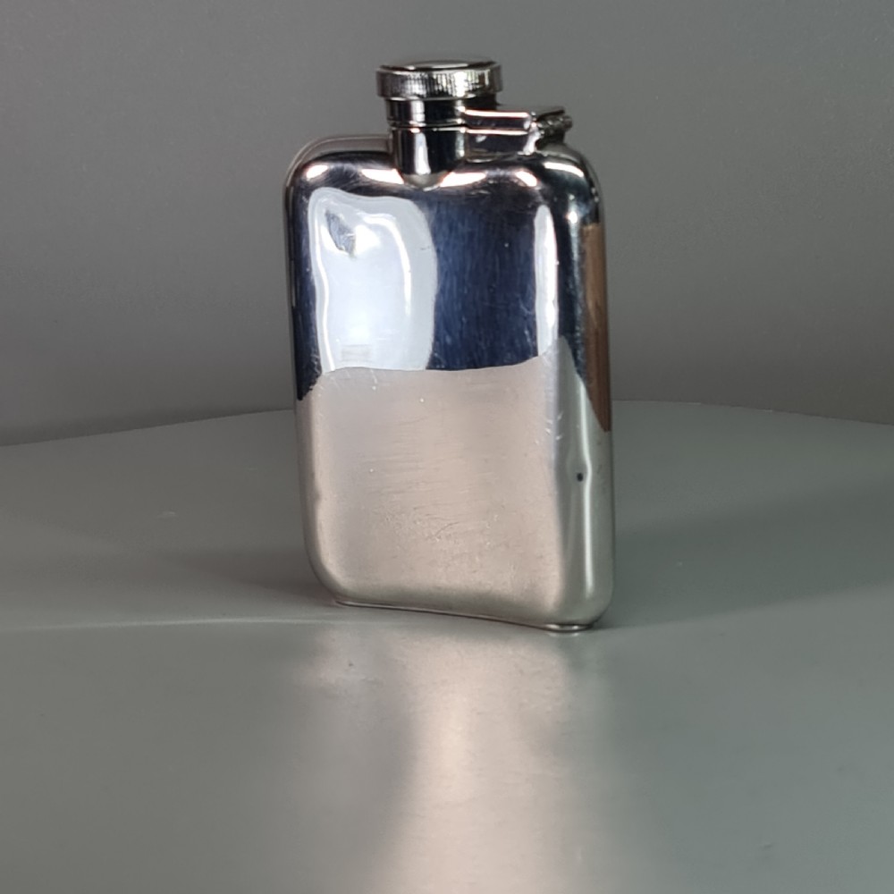 Fine Vintage Solid Silver Hip Flask View III
