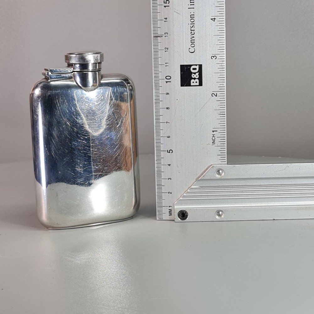Fine Vintage Solid Silver Hip Flask View XI