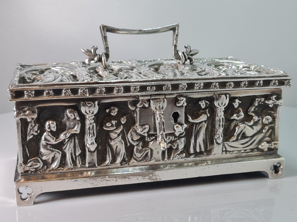 Superb Quality Large Silver Plated Gothic Casket 'FISHER 188 STRAND' View VII