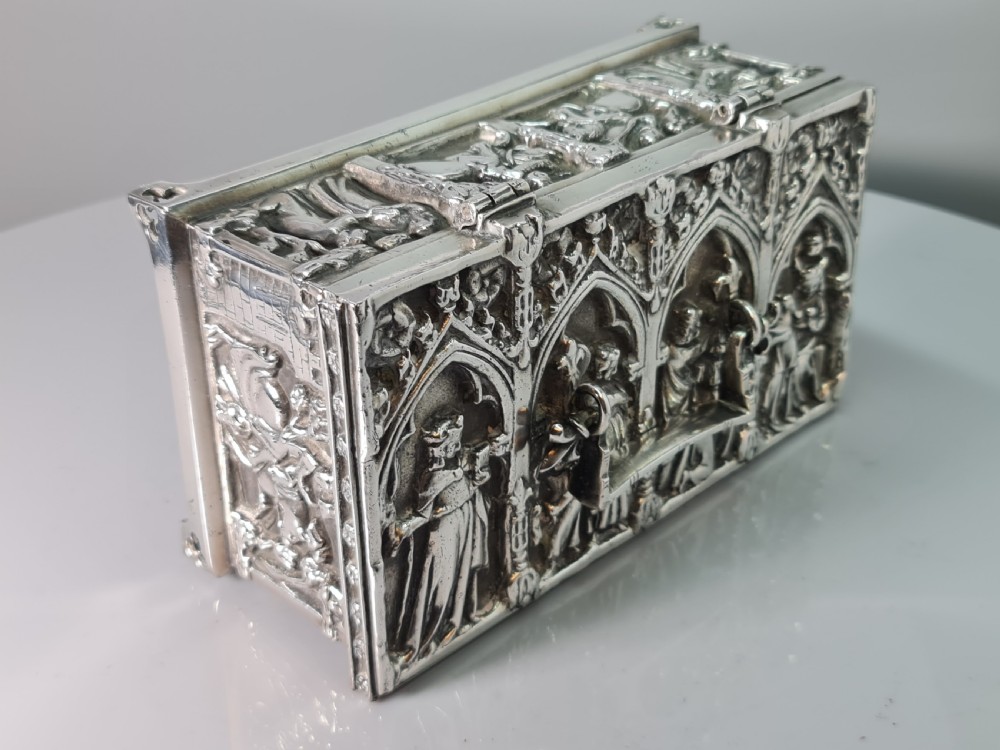 Superb Quality Large Silver Plated Gothic Casket 'FISHER 188 STRAND' View III