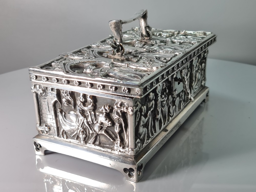 Superb Quality Large Silver Plated Gothic Casket 'FISHER 188 STRAND' View V