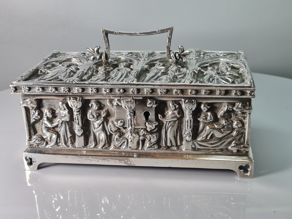 Superb Quality Large Silver Plated Gothic Casket 'FISHER 188 STRAND' View VI