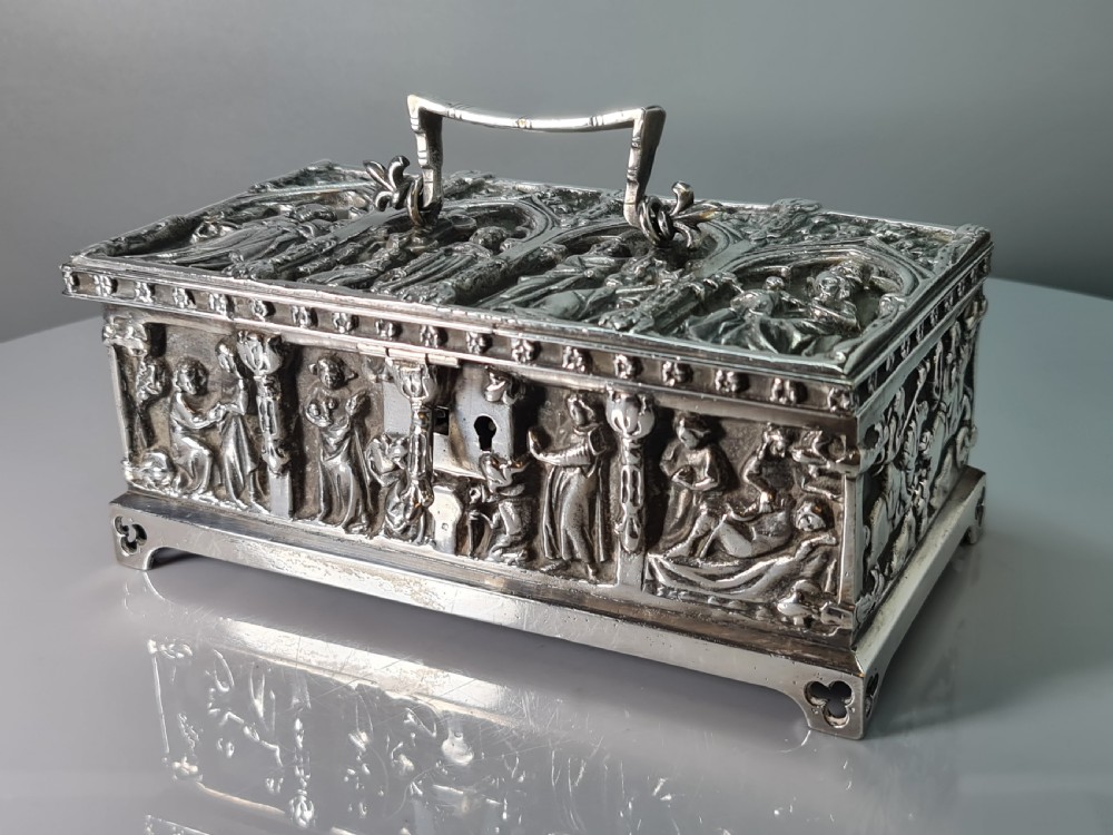 Superb Quality Large Silver Plated Gothic Casket 'FISHER 188 STRAND'