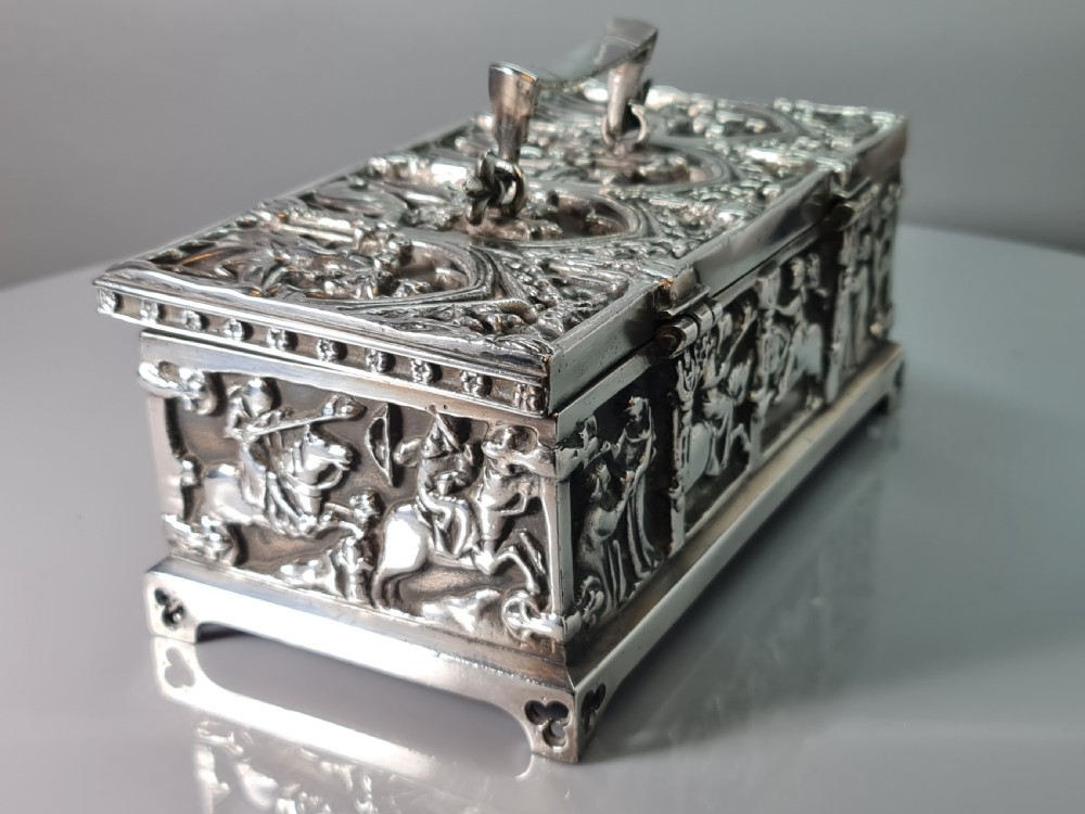 Superb Quality Large Silver Plated Gothic Casket 'FISHER 188 STRAND' View VIII