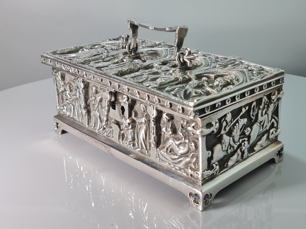 Superb Quality Large Silver Plated Gothic Casket 'FISHER 188 STRAND' View IX