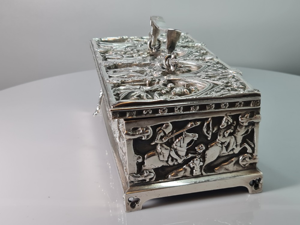 Superb Quality Large Silver Plated Gothic Casket 'FISHER 188 STRAND' View XI