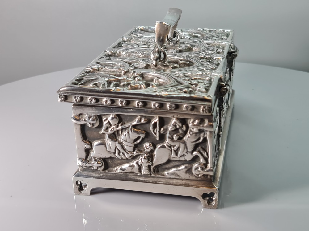 Superb Quality Large Silver Plated Gothic Casket 'FISHER 188 STRAND' View XII