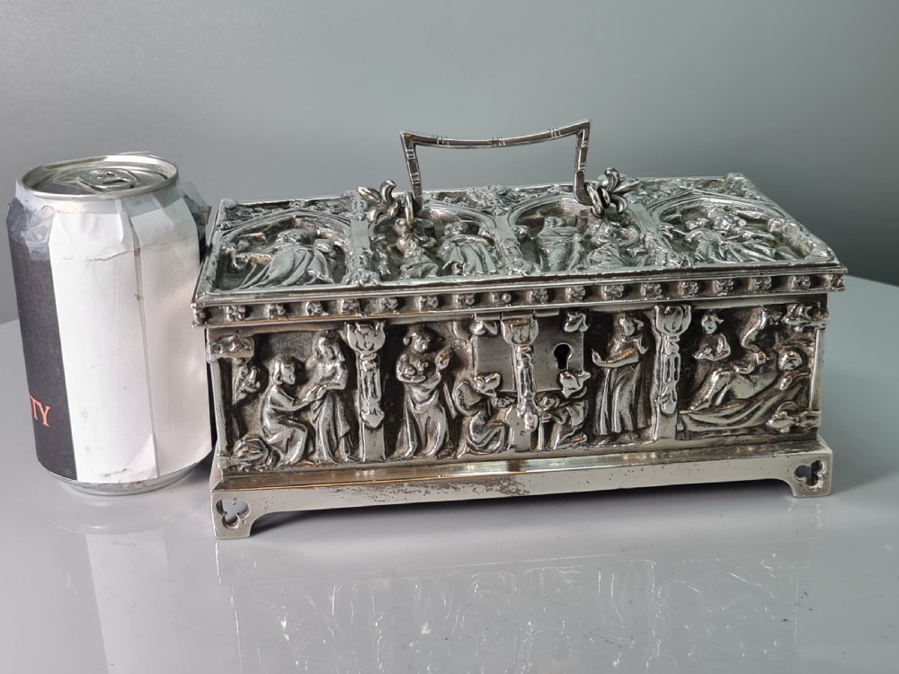 Superb Quality Large Silver Plated Gothic Casket 'FISHER 188 STRAND' View XIII