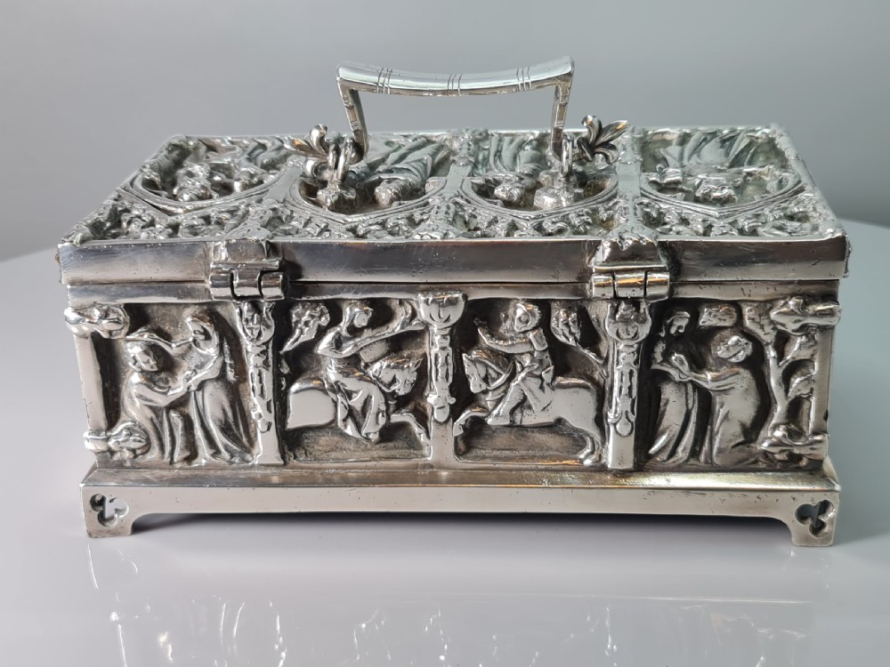 Superb Quality Large Silver Plated Gothic Casket 'FISHER 188 STRAND' View XVII