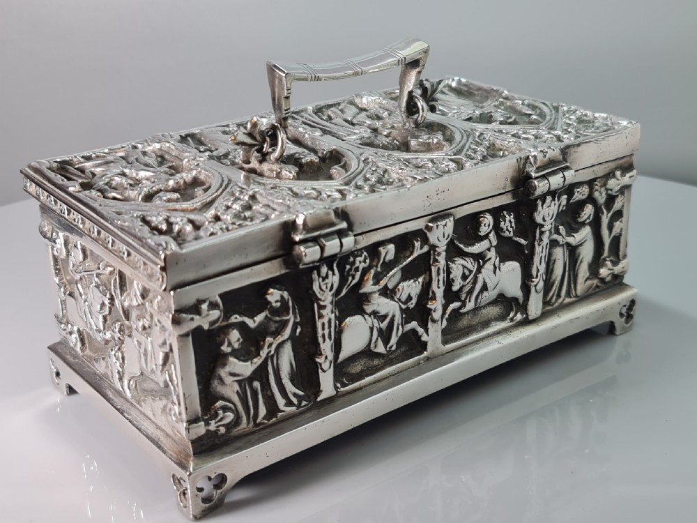 Superb Quality Large Silver Plated Gothic Casket 'FISHER 188 STRAND' View XVIII