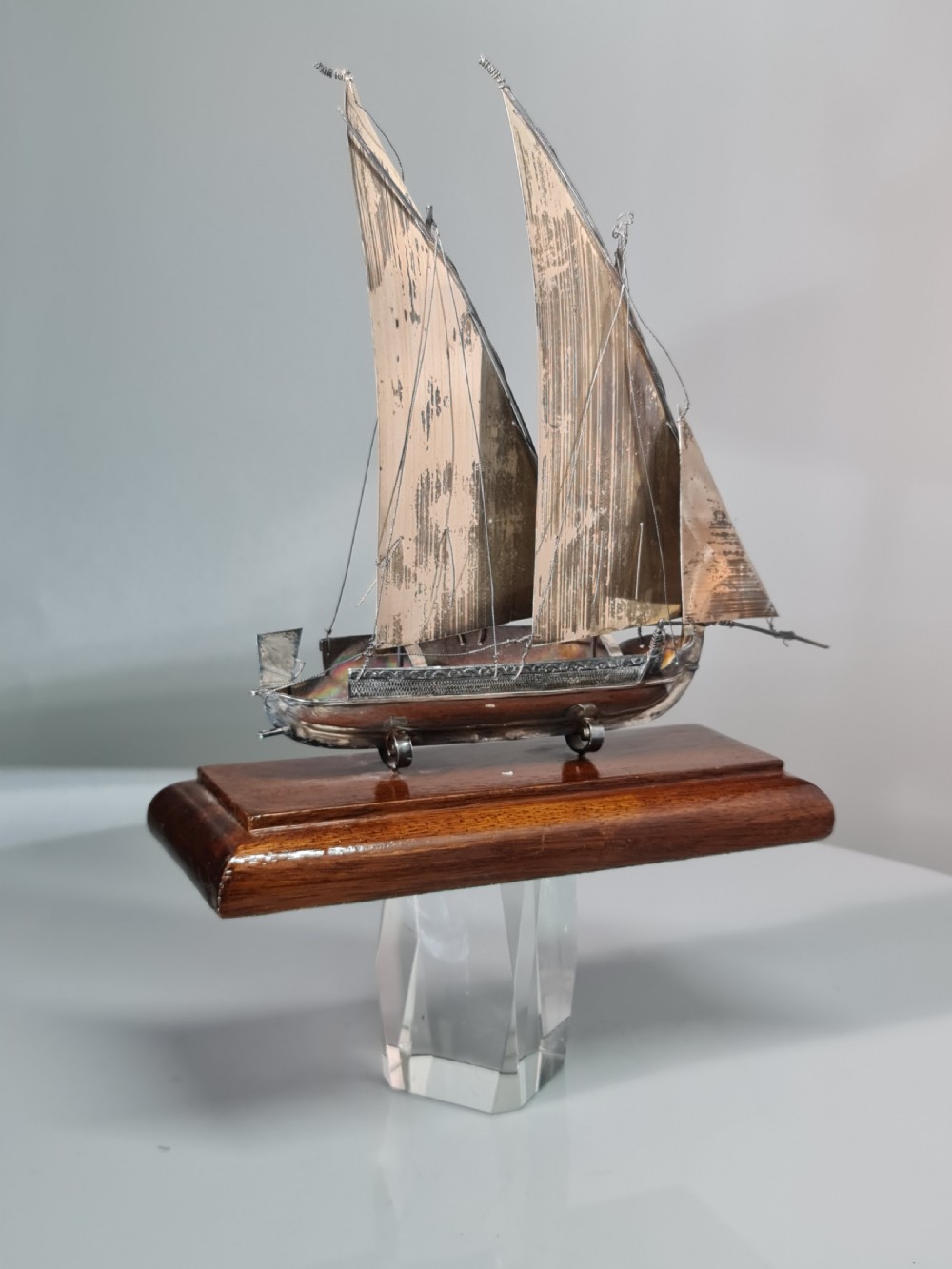 Attractive Vintage Large Sterling Silver Dhow c1950s View III
