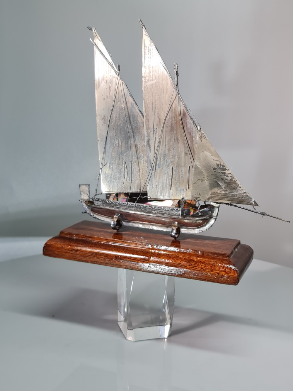 Attractive Vintage Large Sterling Silver Dhow c1950s View IV
