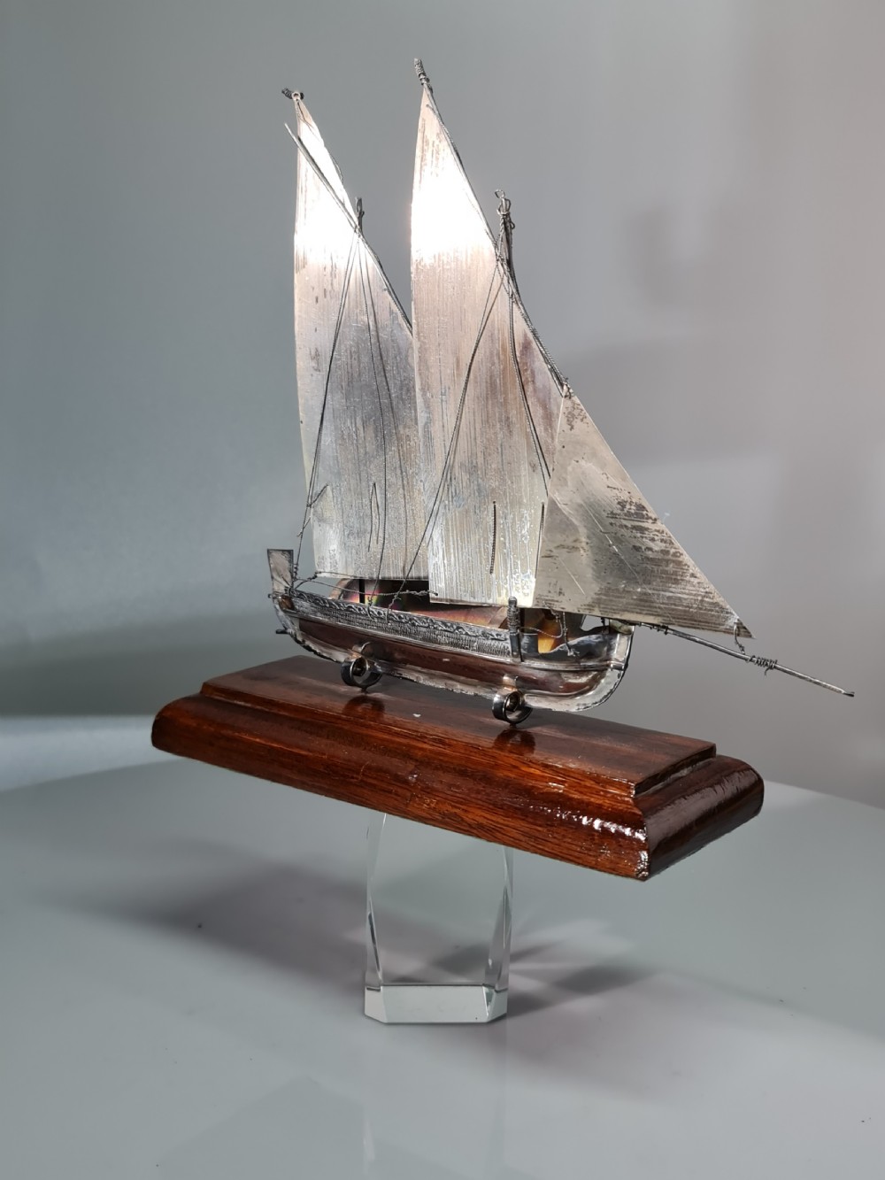 Attractive Vintage Large Sterling Silver Dhow c1950s View V