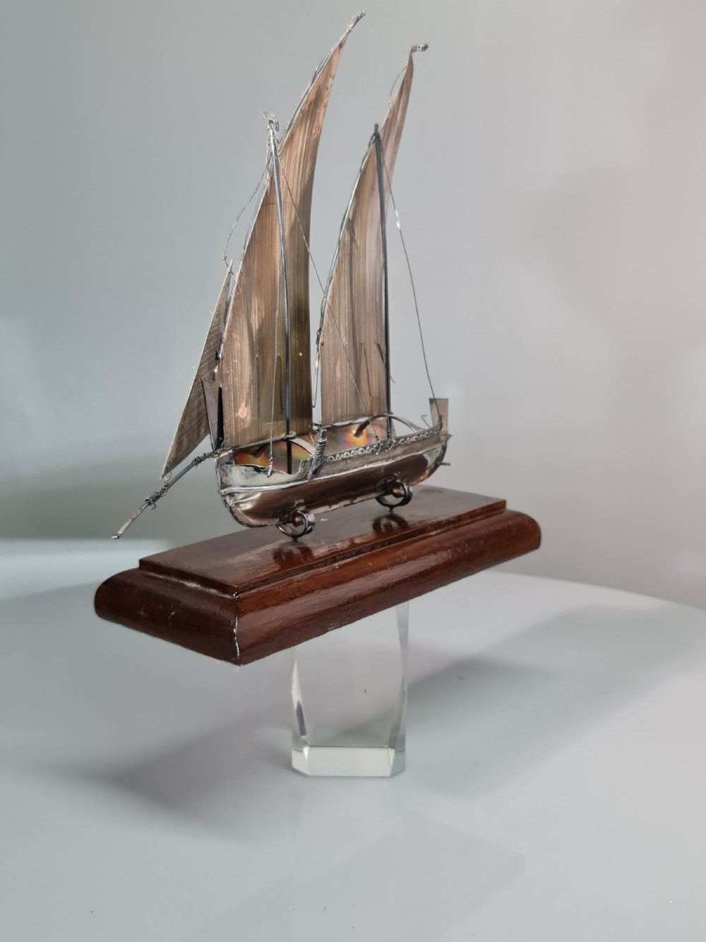 Attractive Vintage Large Sterling Silver Dhow c1950s View XI