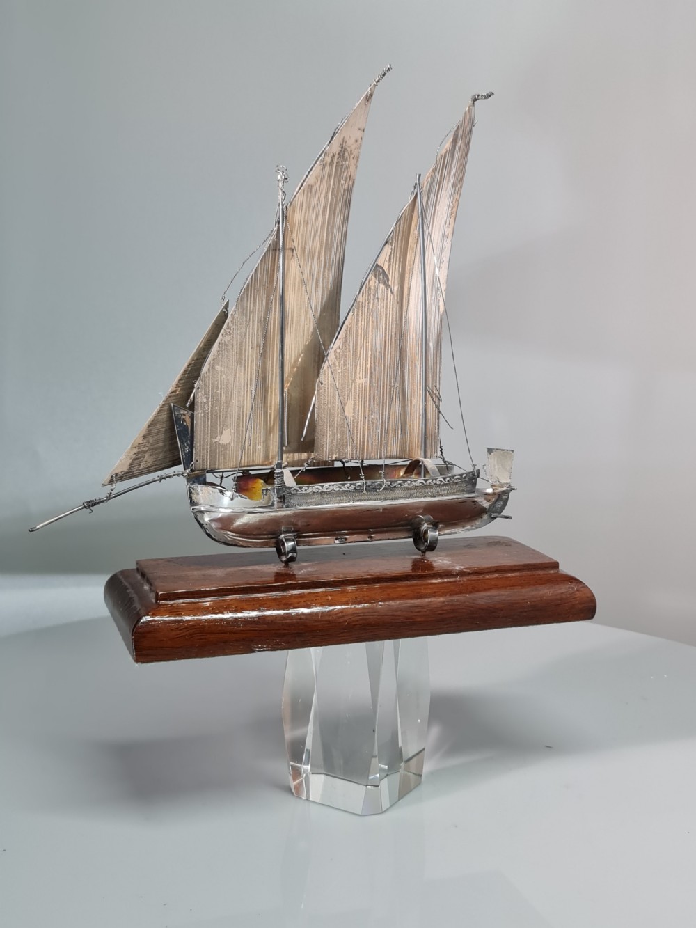 Attractive Vintage Large Sterling Silver Dhow c1950s View XII