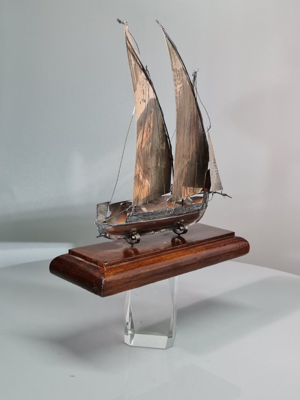 Attractive Vintage Large Sterling Silver Dhow c1950s View XX