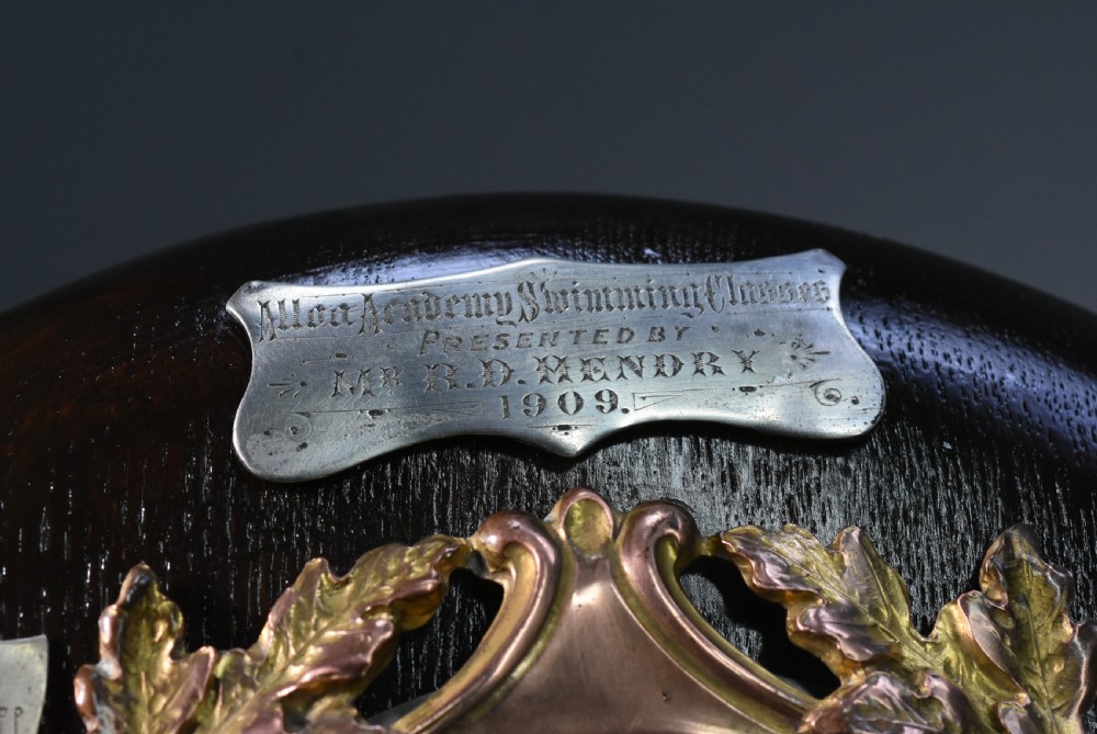 Superb Quality Large William Hutton & Sons Arts & Crafts Sports Shield 1909 'Alloa Academy' View XI