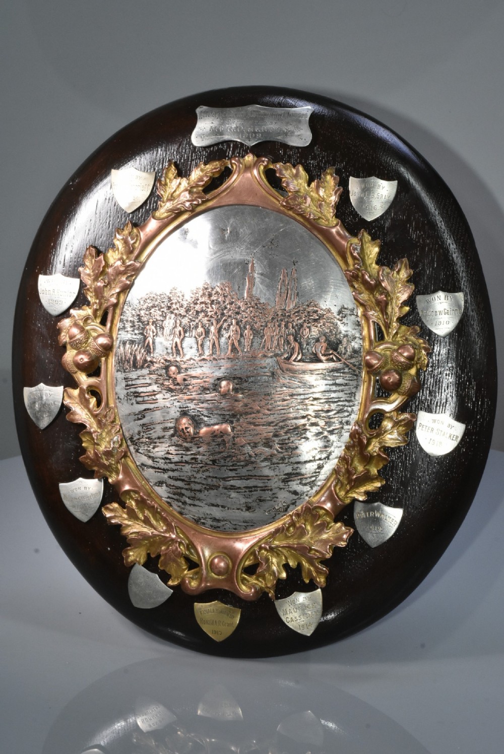Superb Quality Large William Hutton & Sons Arts & Crafts Sports Shield 1909 'Alloa Academy'