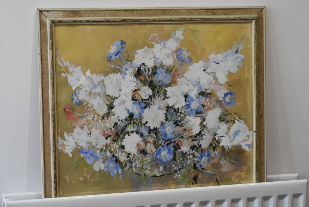Fabulous Large Floral Painting signed M.D.Parkinson 1966 View II