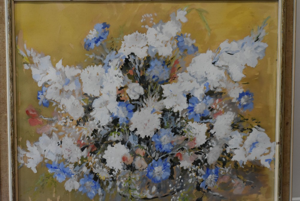 Fabulous Large Floral Painting signed M.D.Parkinson 1966 View IV