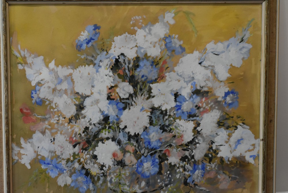 Fabulous Large Floral Painting signed M.D.Parkinson 1966 View V