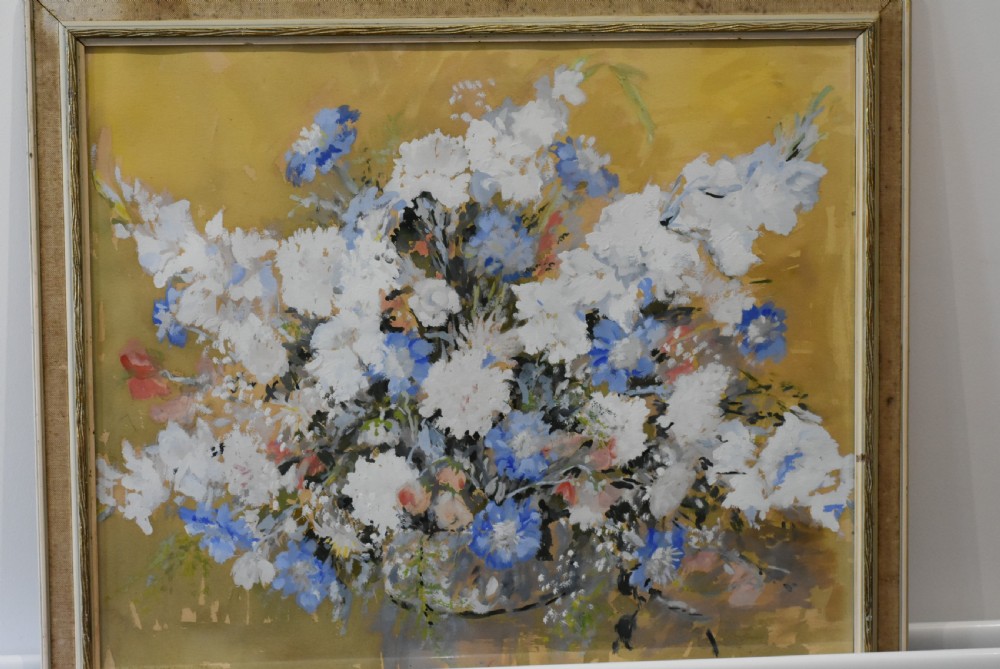 Fabulous Large Floral Painting signed M.D.Parkinson 1966 View VI