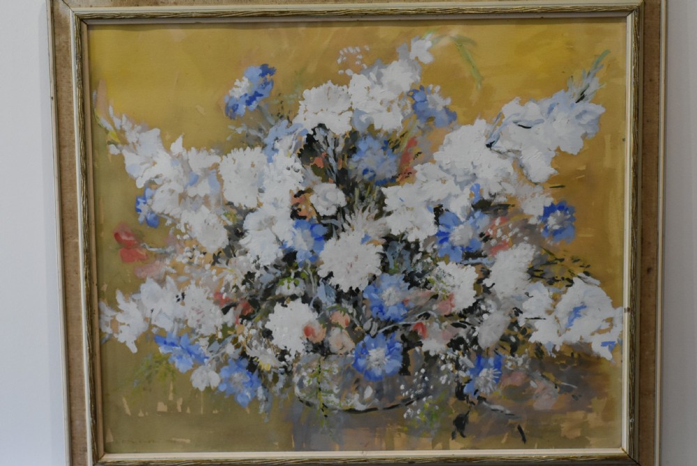 Fabulous Large Floral Painting signed M.D.Parkinson 1966 View IX