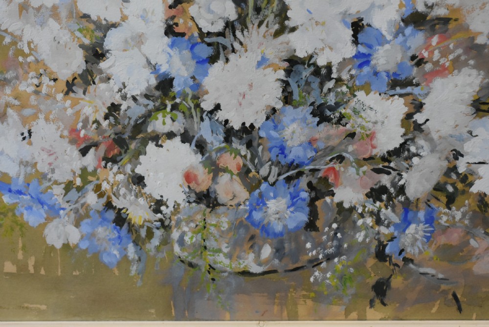 Fabulous Large Floral Painting signed M.D.Parkinson 1966 View X
