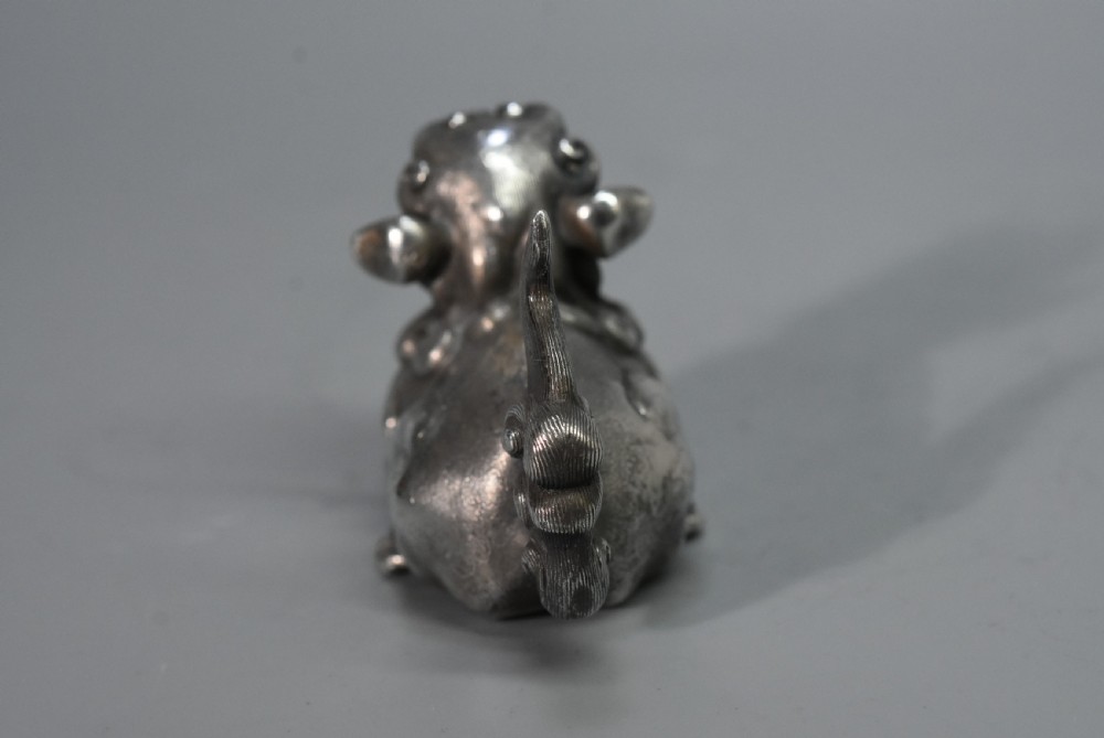 Unusual Chinese Solid Silver Dog of Fo c1900 View VI