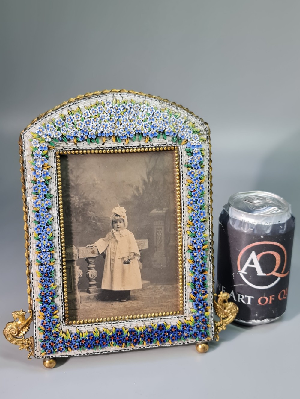 Large Antique Italian Florentine Grand Tour Micro Mosaic Picture Frame  View VII