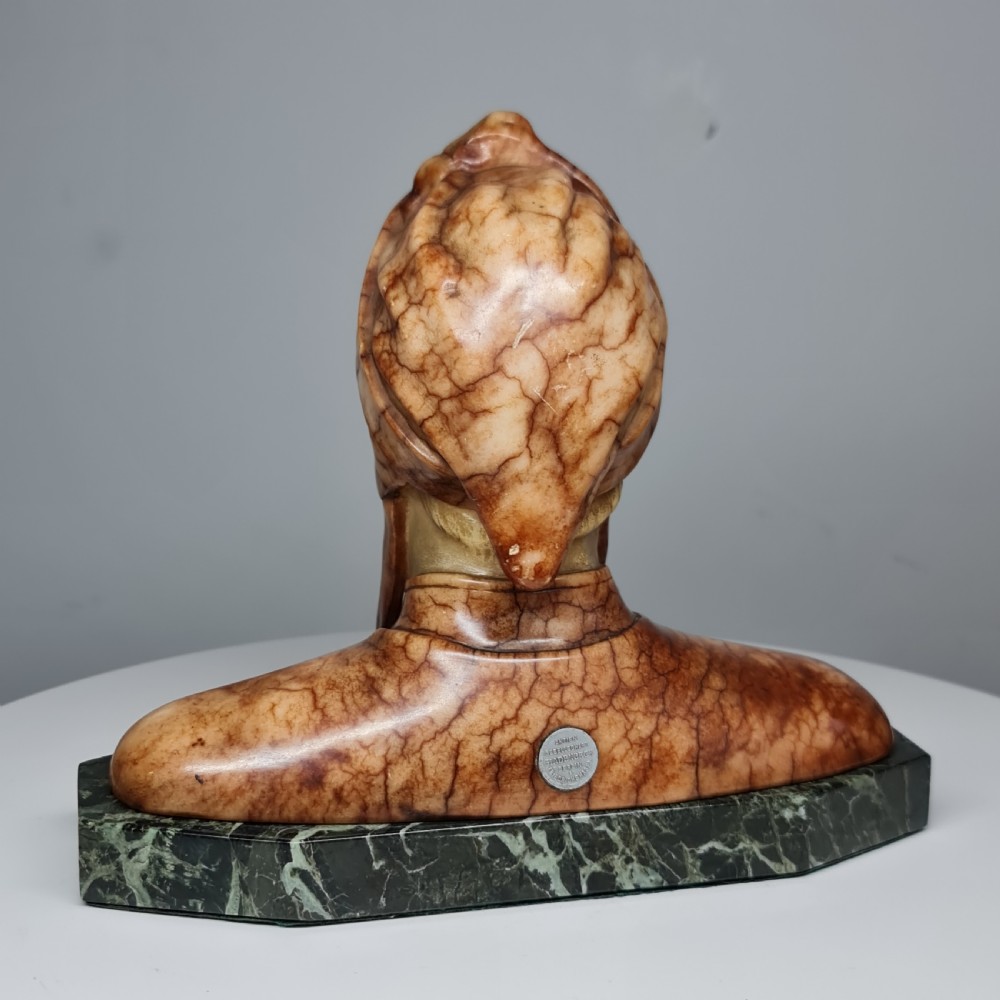 Superb Antique Hand carved Bust of Dante Alighieri with Studio mark View VII