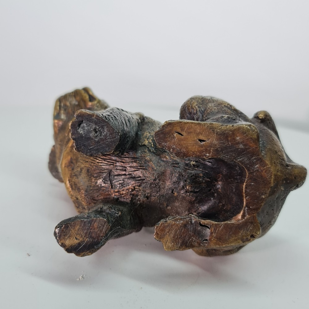 Vintage Bronze Figure of a Sitting Bulldog c1940s View VI
