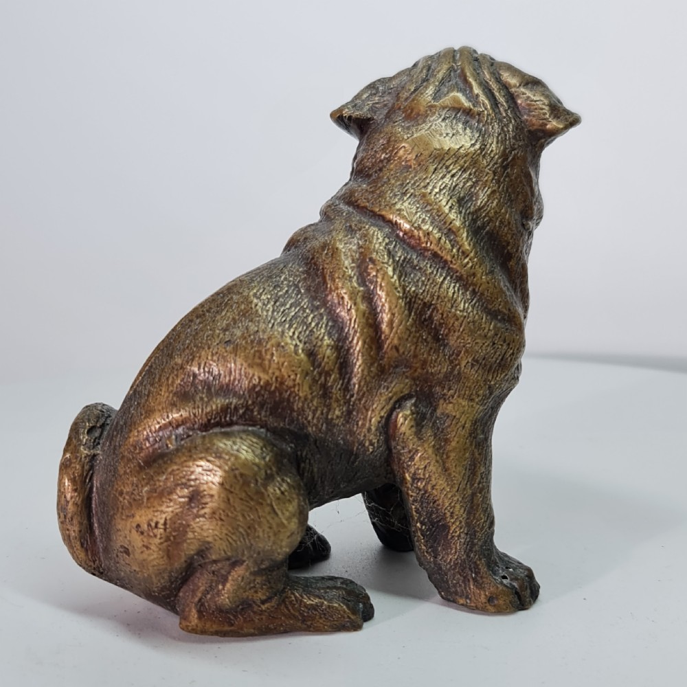 Vintage Bronze Figure of a Sitting Bulldog c1940s View VIII