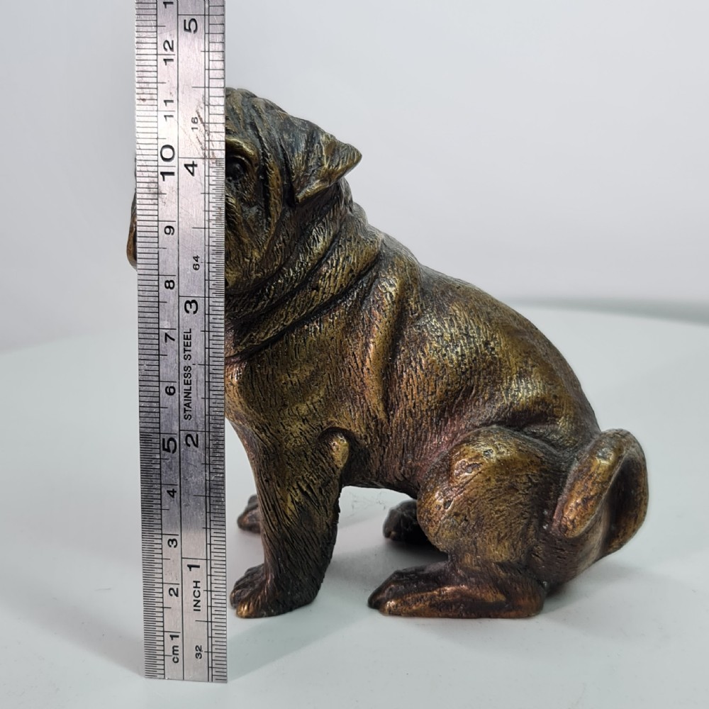 Vintage Bronze Figure of a Sitting Bulldog c1940s View XIII