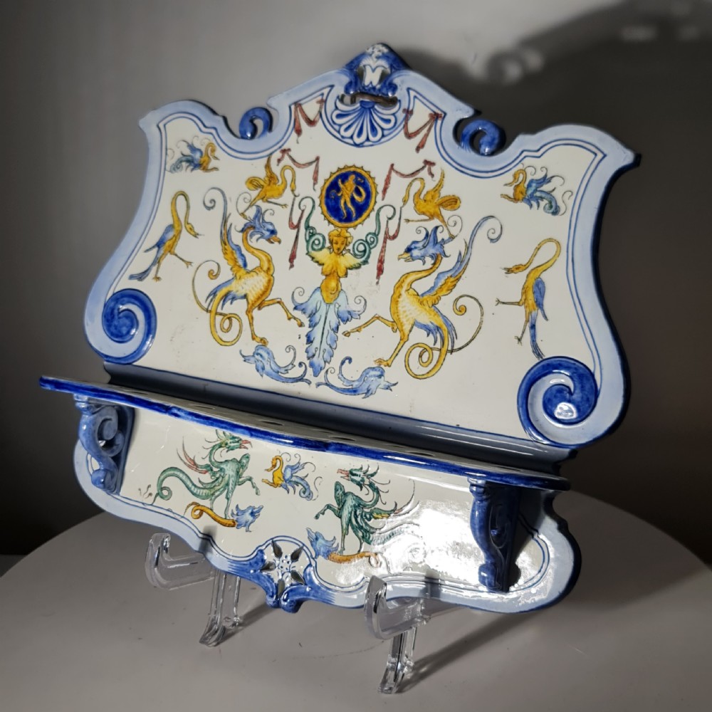 Impressive Large Late 19thc Gien Porcelain Spoon Rack View II