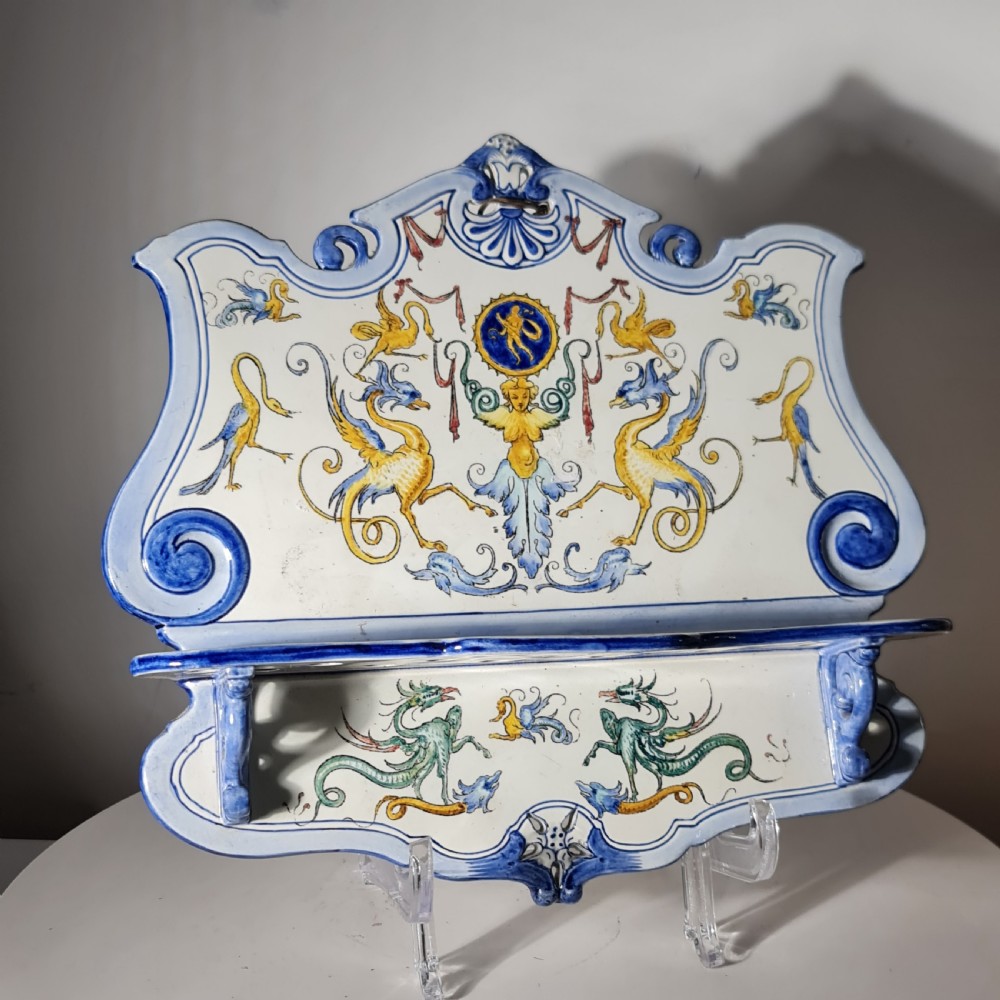 Impressive Large Late 19thc Gien Porcelain Spoon Rack View III