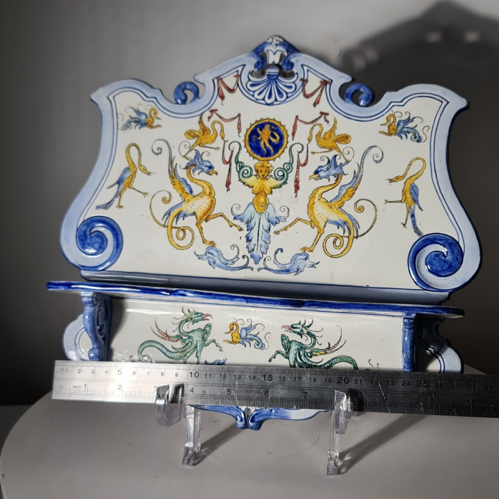 Impressive Large Late 19thc Gien Porcelain Spoon Rack View V