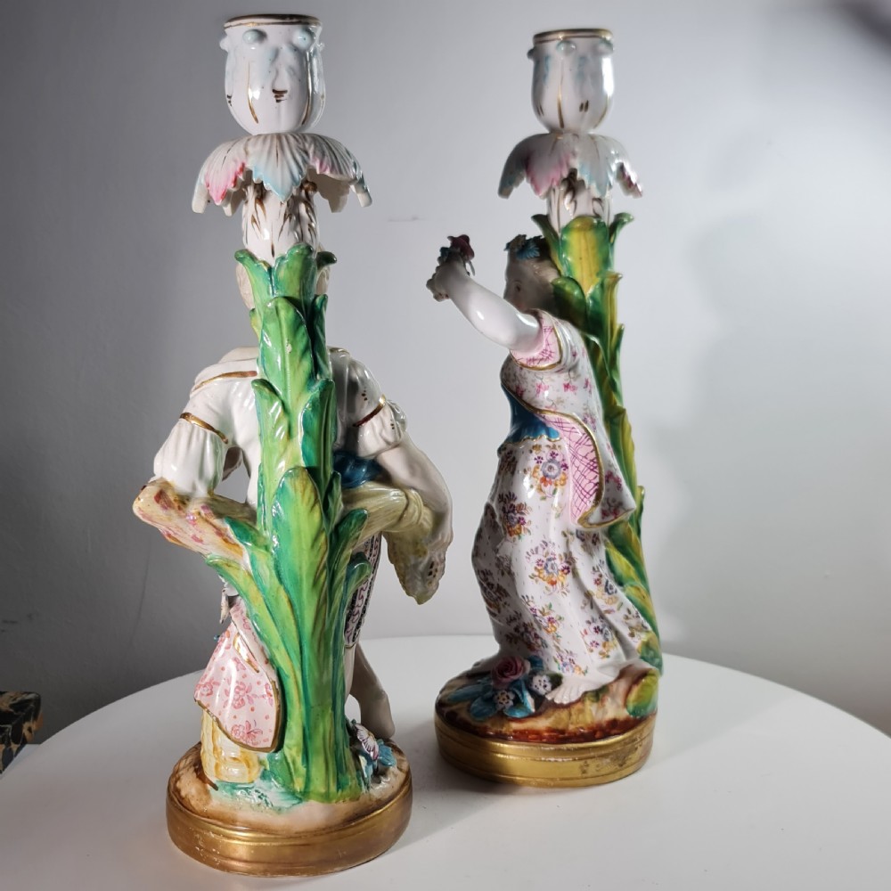 Fine Pair Of Minton Porcelain Figural Candlesticks 19thc View II