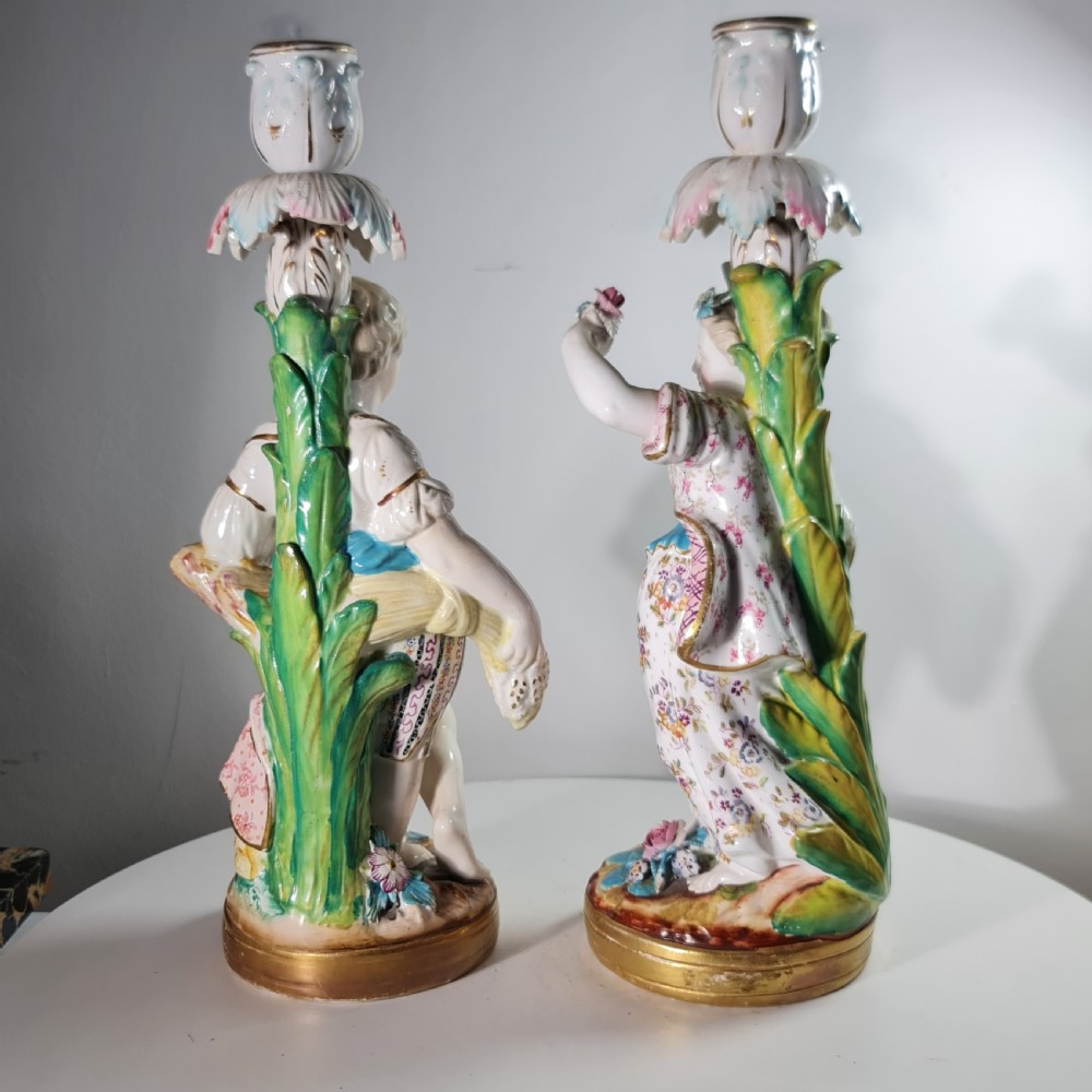 Fine Pair Of Minton Porcelain Figural Candlesticks 19thc View III