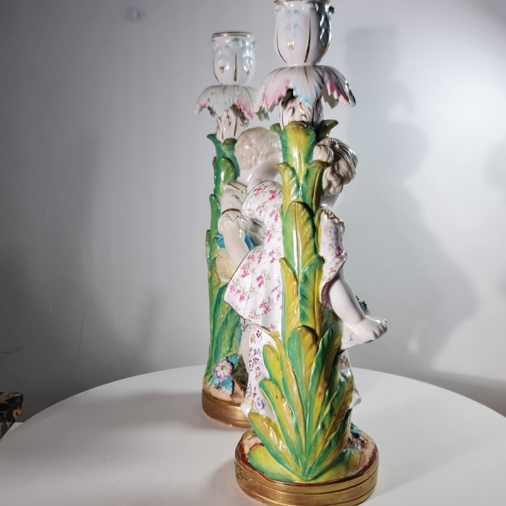 Fine Pair Of Minton Porcelain Figural Candlesticks 19thc View IV