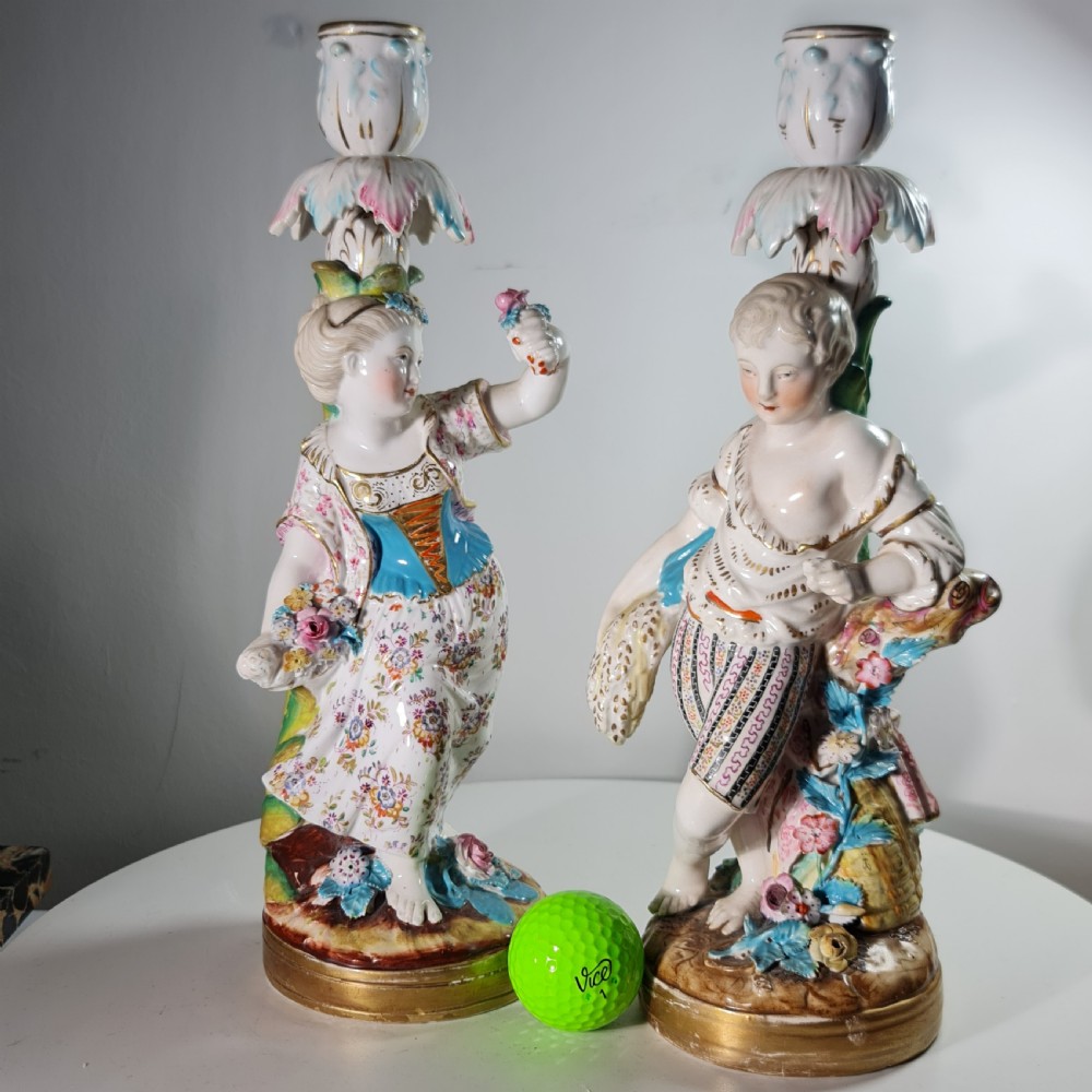 Fine Pair Of Minton Porcelain Figural Candlesticks 19thc View VII