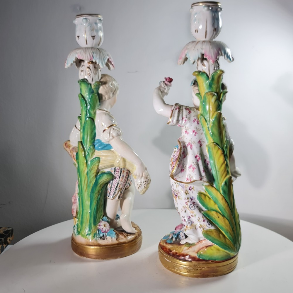 Fine Pair Of Minton Porcelain Figural Candlesticks 19thc View XIII