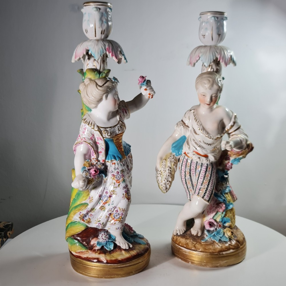 Fine Pair Of Minton Porcelain Figural Candlesticks 19thc View XVI