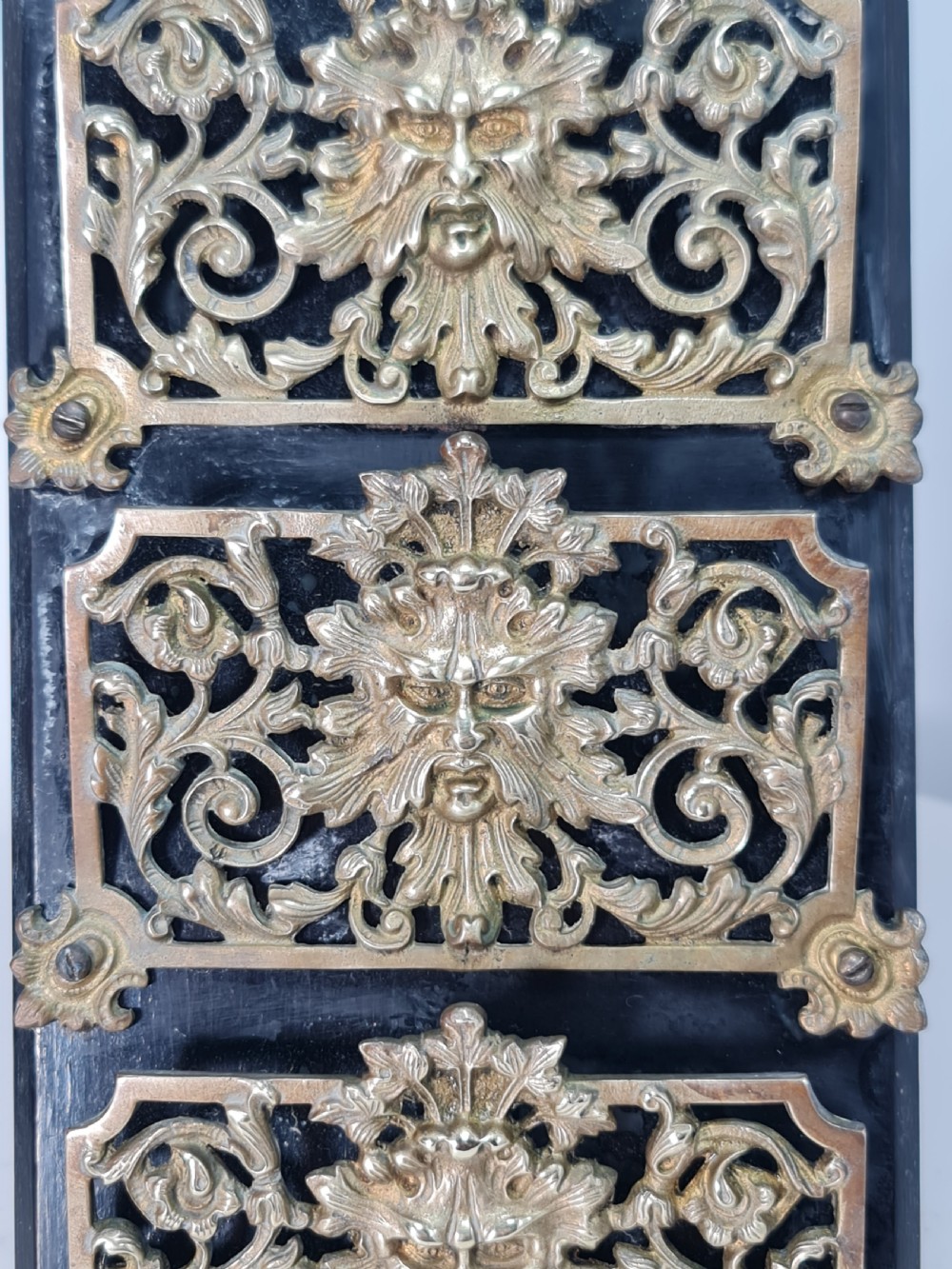 19th Century Solid Oak And Brass Victorian Wall Hanging Letter Or Stationery Rack View VII