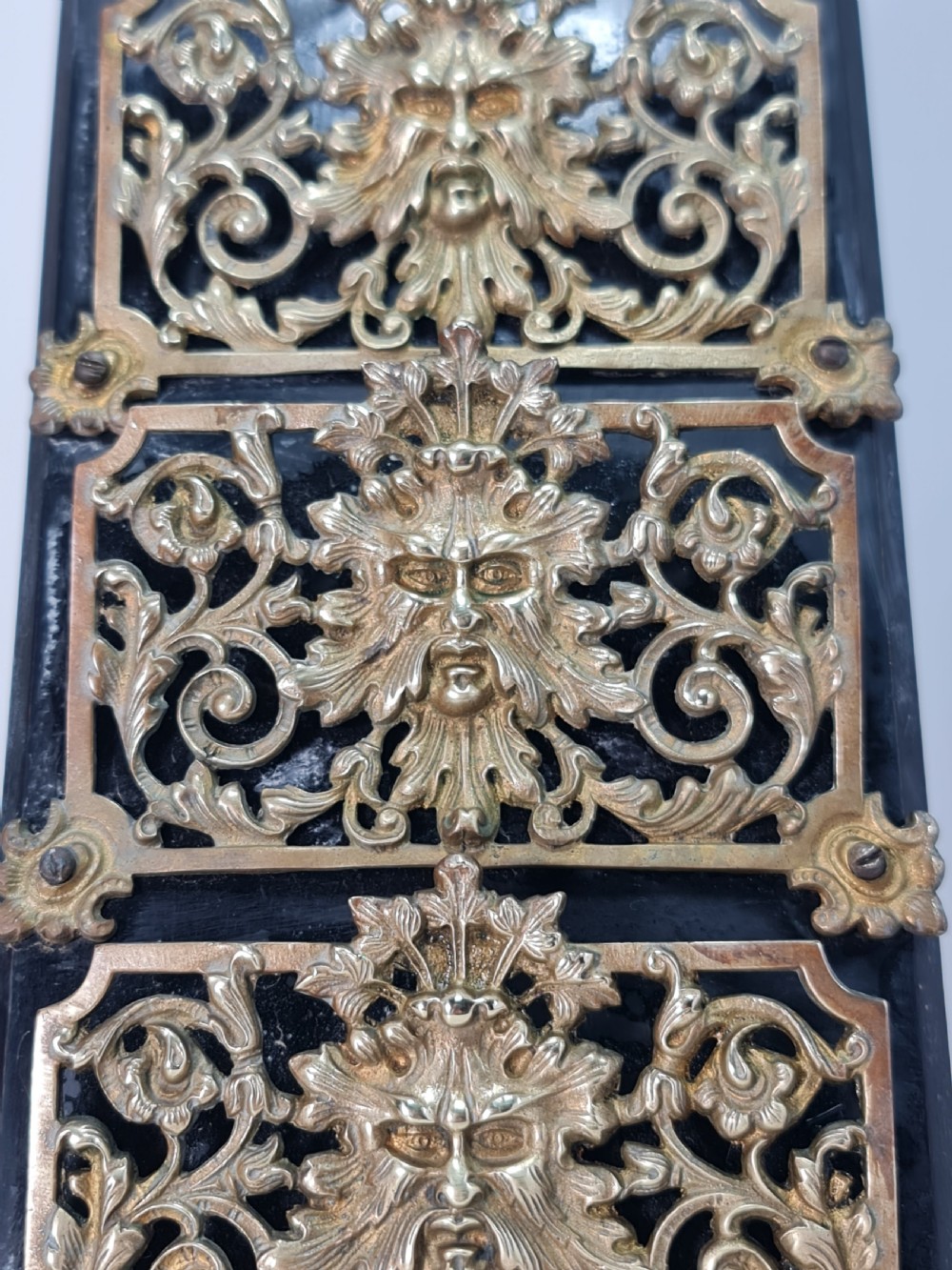 19th Century Solid Oak And Brass Victorian Wall Hanging Letter Or Stationery Rack View VIII
