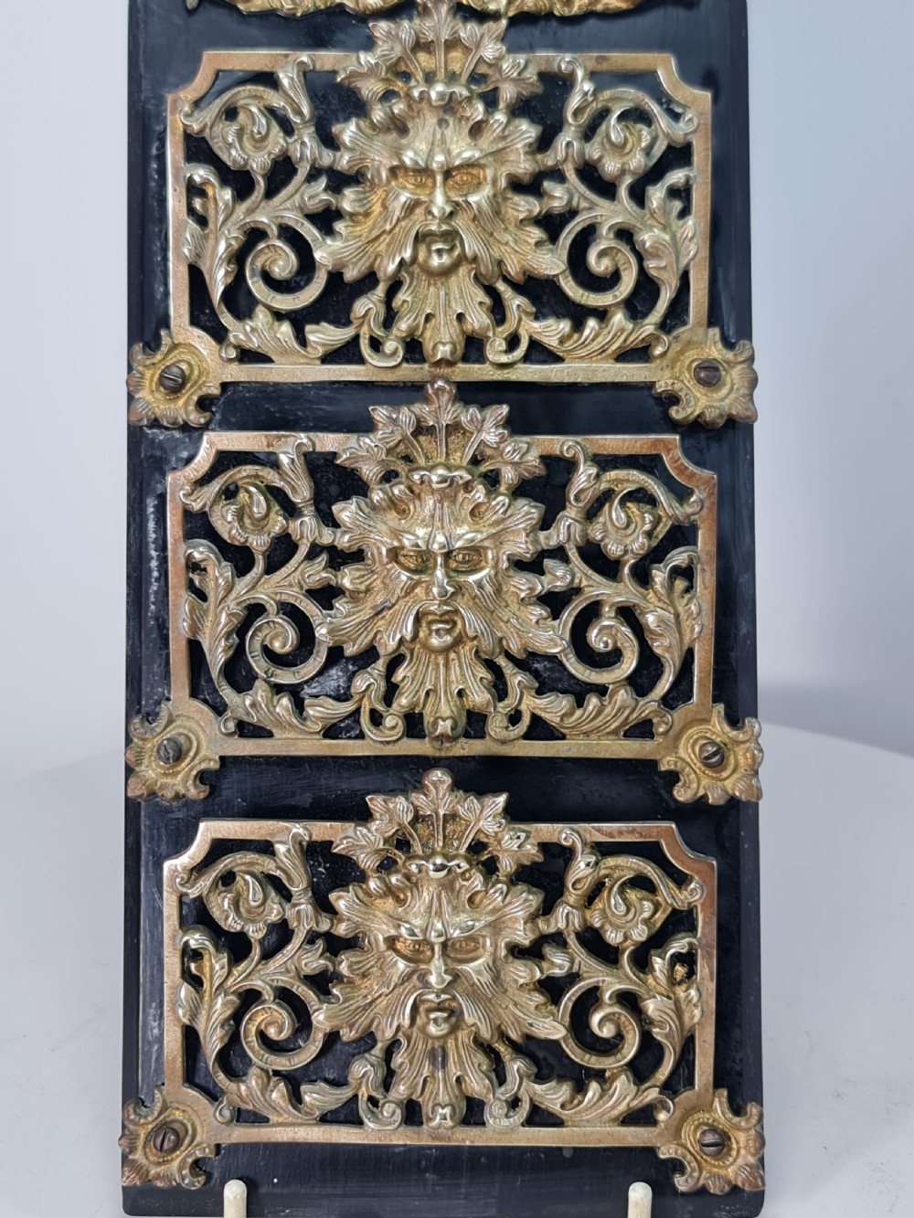 19th Century Solid Oak And Brass Victorian Wall Hanging Letter Or Stationery Rack View XIV