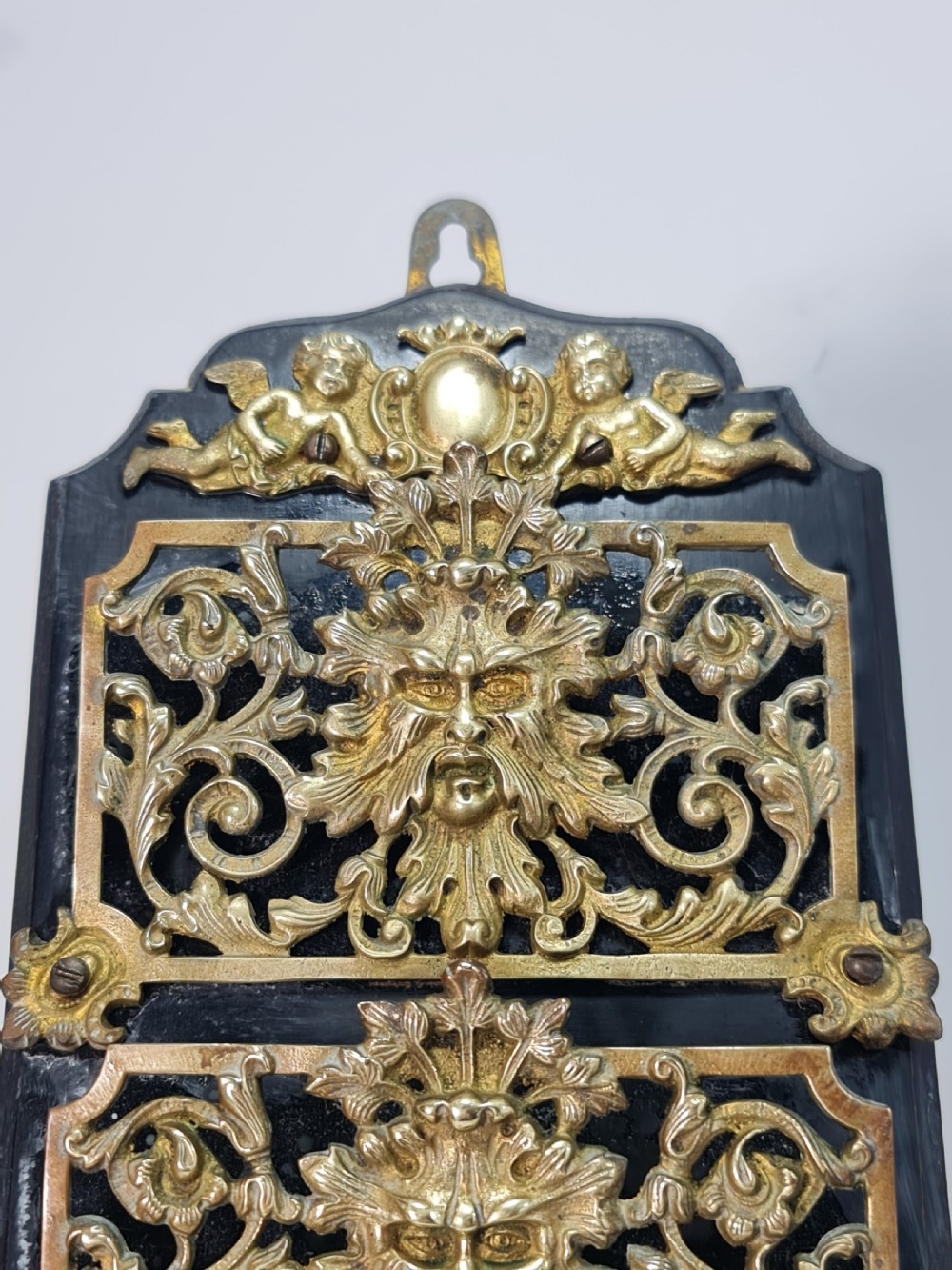 19th Century Solid Oak And Brass Victorian Wall Hanging Letter Or Stationery Rack View XVII