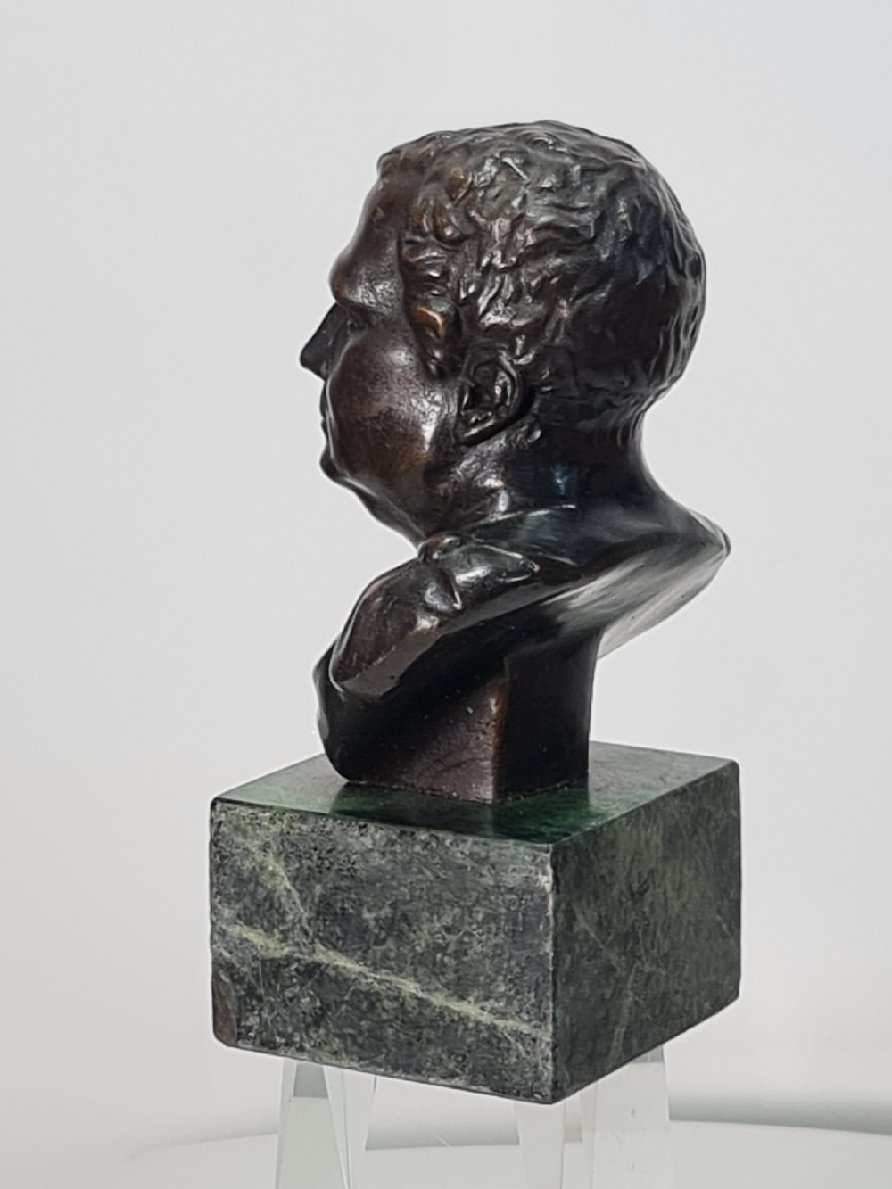 Fine Quality Vintage Bronze Bust on Marble Base c1920 View VI