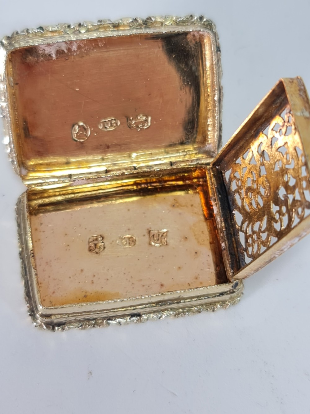 Georgian Silver Gilt Vinaigrette John Bettridge View V