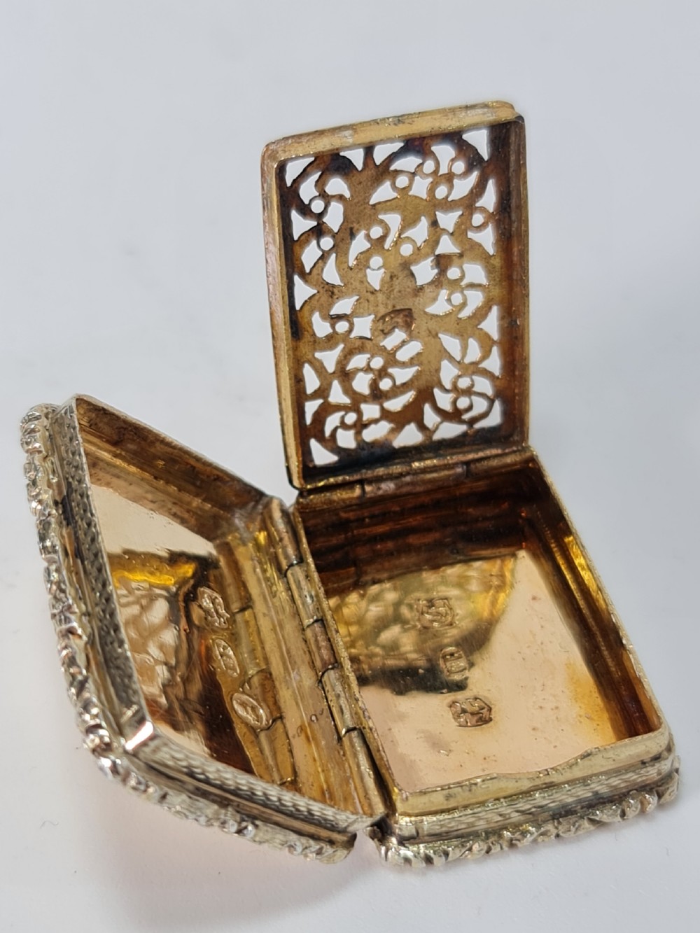 Georgian Silver Gilt Vinaigrette John Bettridge View X